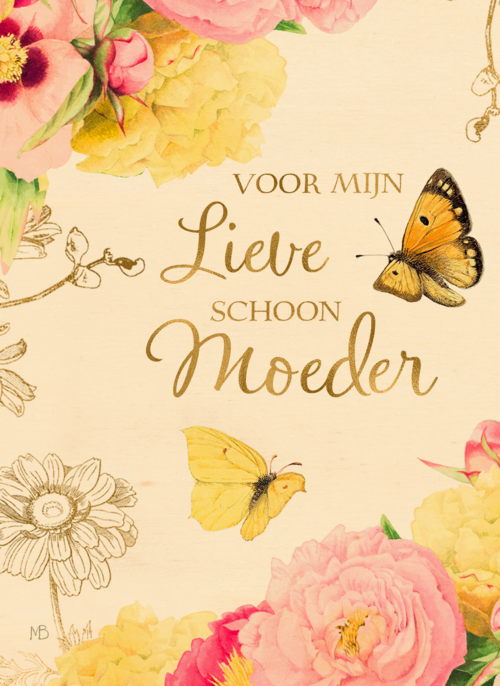 Houten Kaart Moederdag | Houten Kaart Hallmark | Moederdag | Marjolein Bastin Schoonmoeder Kaart