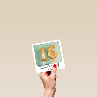 polaroid kaart vandaag vieren we jouw feestje