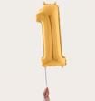 Cijferballon 1 Jaar Goud XL