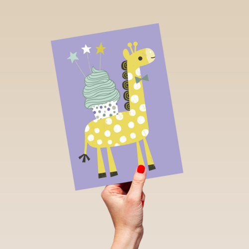 giraffe met cupcake