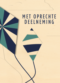 Condoleance kaart vlieger met op rechte deelneming