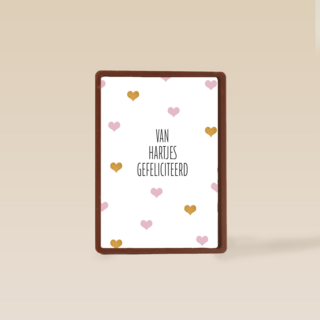 gefeliciteerd kaart vrouw van hartjes gefeliciteerd