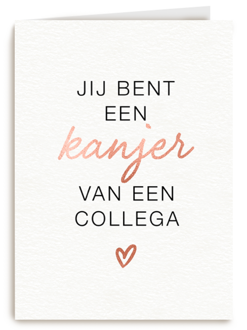 Kaart Hallmark | Secretaressedag | Bedankt Kaart Thuiswerken Jij Bent Een Kanjer Van Een Collega
