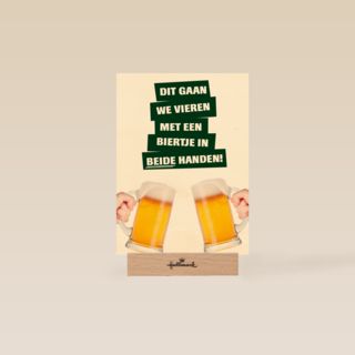 dit gaan we vieren met een biertje kaart
