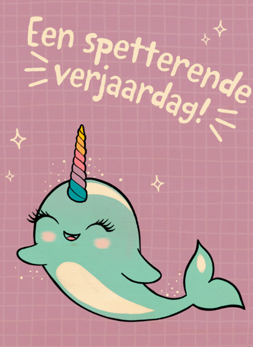 een narwal op je spetterende verjaardag