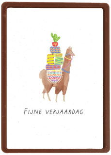 Lama verjaardagskaart fijne verjaardag