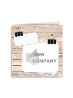kaart new company hout met knijpers