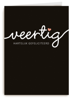 Verjaardagskaart 40 veertig hartelijk gefeliciteerd