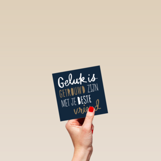 huwelijk kaart geluk is getrouwd zijn met je beste vriend