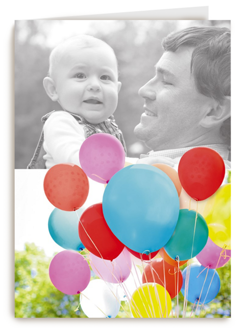 verjaardag fotokaart met heel veel ballonnen