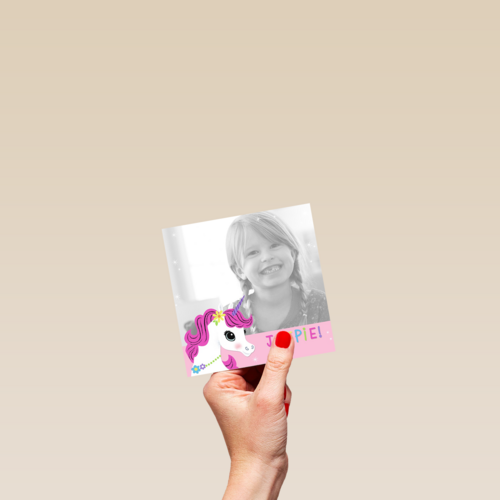 unicorn fotokaart meisje
