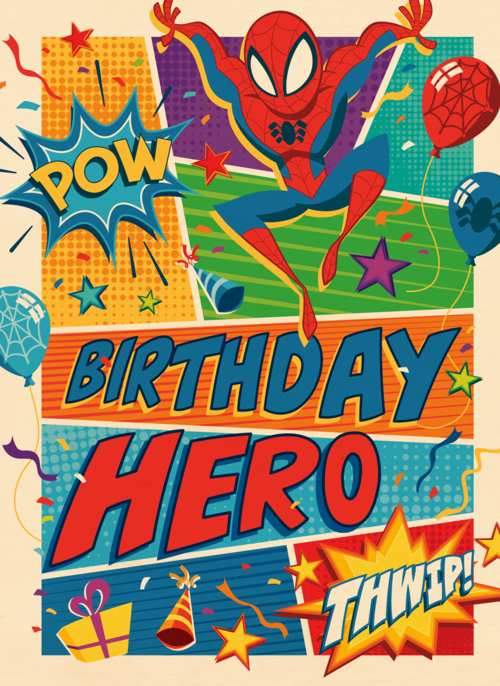 spiderman kaart birthday hero