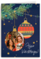 fotokaart voor kerst met kerstballen