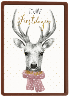kerstkaart hert fijne feestdagen