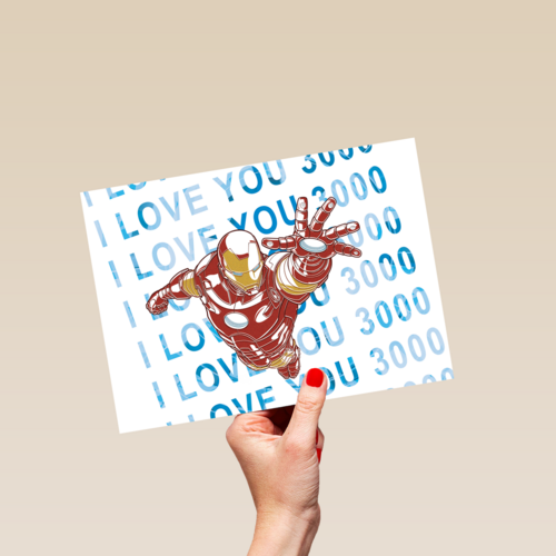 Ironman kaart I love you 3000