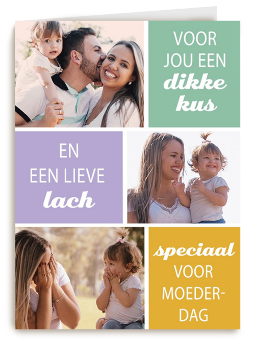 fotokaart moederdag 3 fotos dikke kus