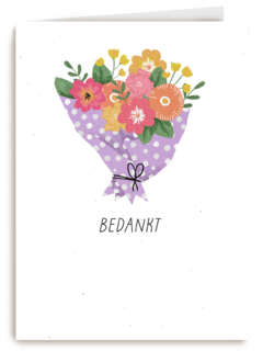 Bedankt kaart algemeen bloemen