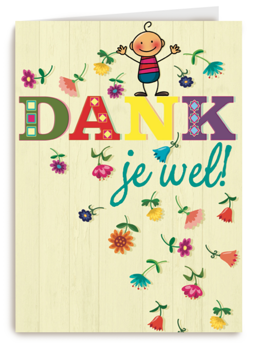smile kaart bloemetjes dank je wel