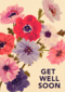 Beterschapskaart vrouw Bloemen Get well soon Engels