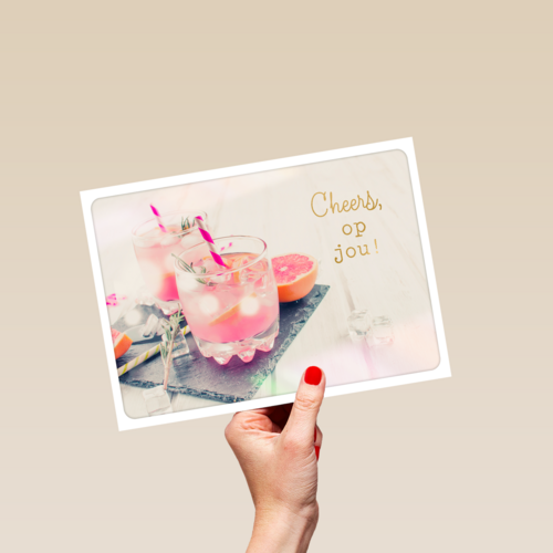 verjaardag kaart vrouw klassiek cheers op jou