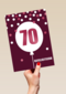 Verjaardagskaart leeftijden vrouw 70 ballon