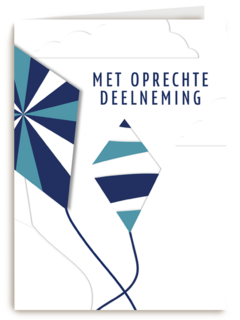 Condoleance kaart vlieger met op rechte deelneming