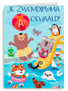 zwemdiploma kaart dieren zwembad