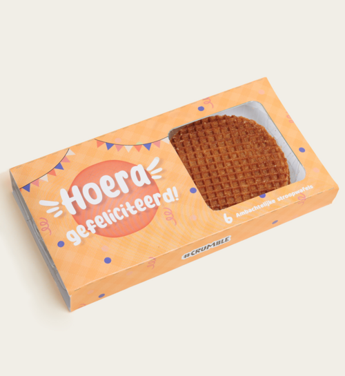 Hoera! Gefeliciteerd Stroopwafels 6 stuks