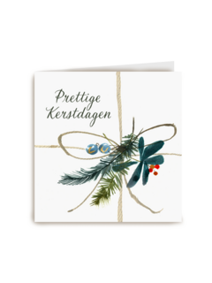 Kerstkaart klassiek kersttak met strik