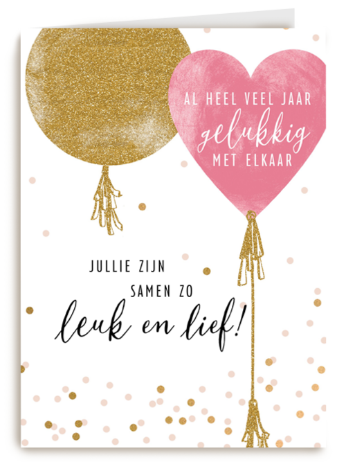 Trouwdagkaart Jullie zijn samen zo leuk en lief