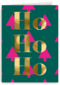 kerstkaart hip kerstboom ho ho ho goud