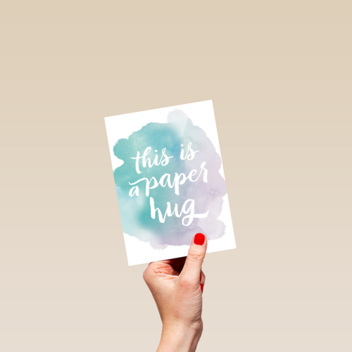 watercolor this is a paper hug