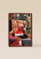 Kerstkaart klassiek Hond met kerstmuts