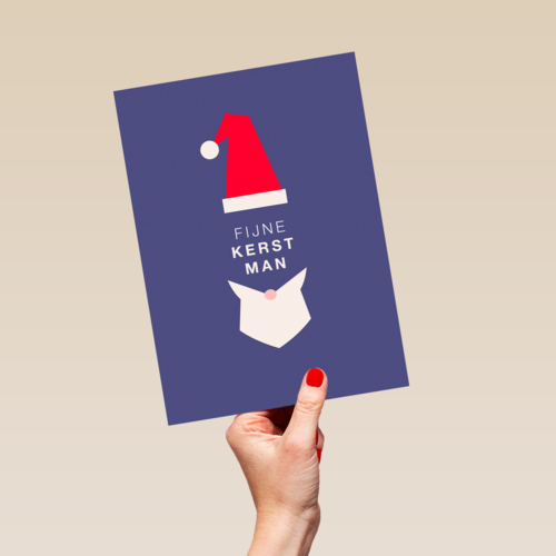 Fijne kerst man kaart