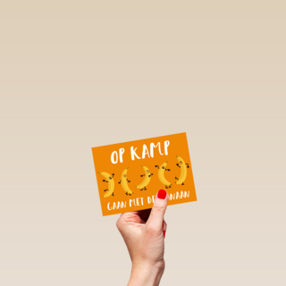 op kamp gaan met die banaan