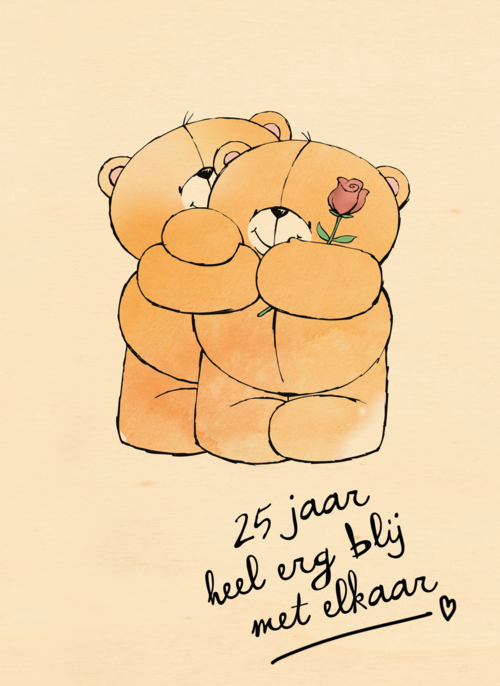 Houten Kaart Huwelijksjubileum | Houten Kaart Hallmark | Huwelijksjubileum | Huwelijkskaart Al 25 Jaar Heel Erg Blij Met Elkaar Forever
