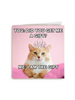 erjaardag kaart grappig i am the gift