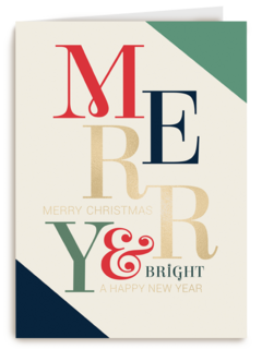Merry Christmas Bright New Year Modern