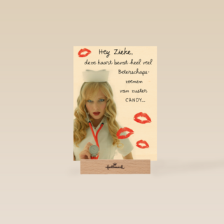 Beterschapskaart man Zuster met kusjes