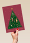 Kerstkaart kerstboom nutcracker