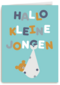 Hallo kleine jongen geboortefelicitatie
