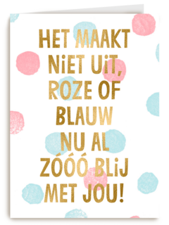 zwangerschap aankondiging het maakt niet uit roze of blauw