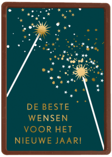 de beste wensen met gouden sterretjes op groen