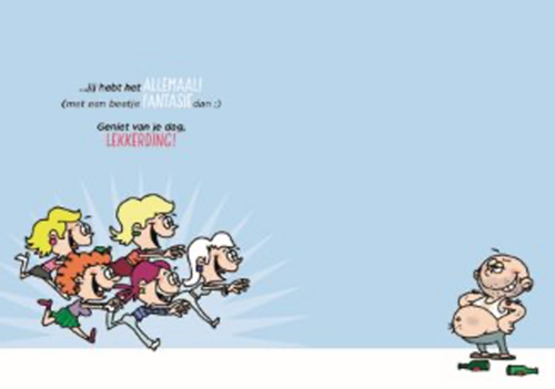 kale man met dikke buik