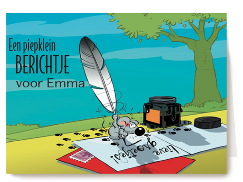 op kamp een piepklein berichtje