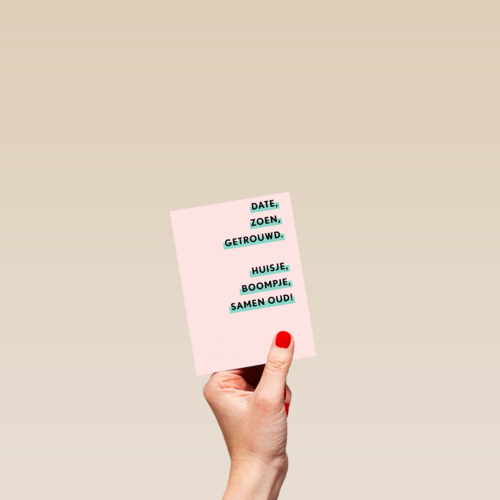 Liefdeskaart huisje boompje samen oud