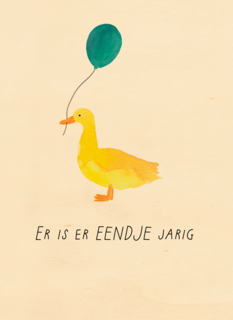 Er is er eendje jarig verjaardagskaart