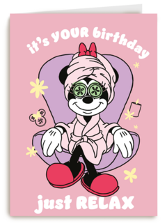 Minnie Mouse verjaardagskaart just relax