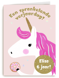 Verjaardag Unicorn Met Donut