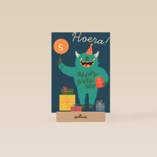 Hoera monsterkaart Happy Birthday